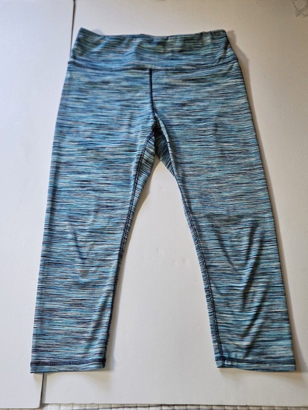 RBX SZM Blue Spacedye Cropped Legging Workout Yoga Activewear